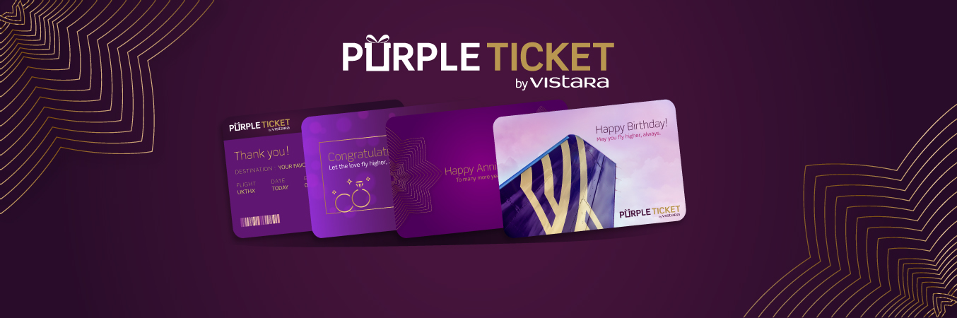 Purple Ticket - A Gift Card by Vistara